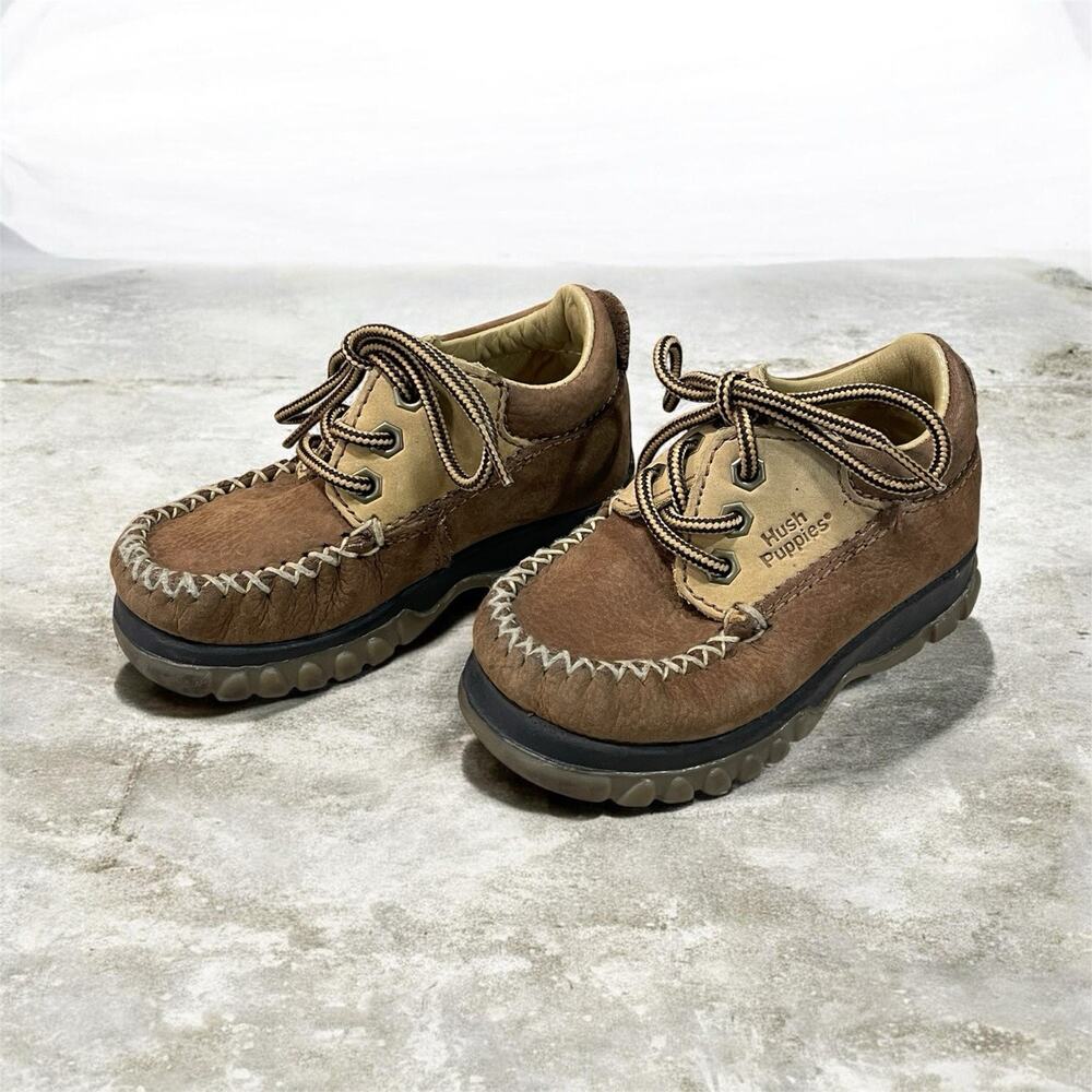 Hush Puppies Toddler Shoes Size 6 Tan/Brown Leather Casual Loafers